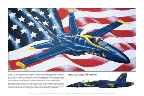 "Blue Angels" - Ernie Boyette - USN F-18 Hornet Blue Angel Aviation Art